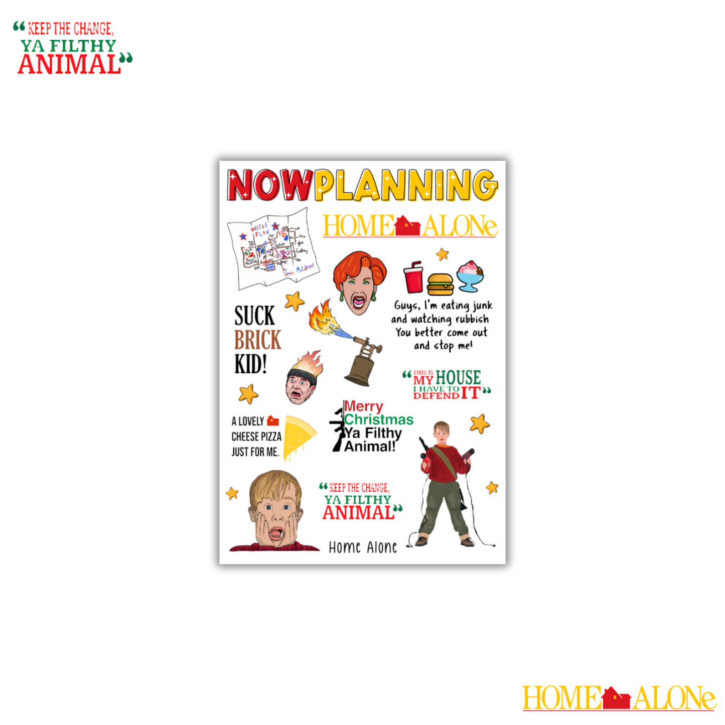 Home Alone Sticker Sheet | Christmas Stickers | Journal Stickers, Planner Stickers, Scrapbook Stickers