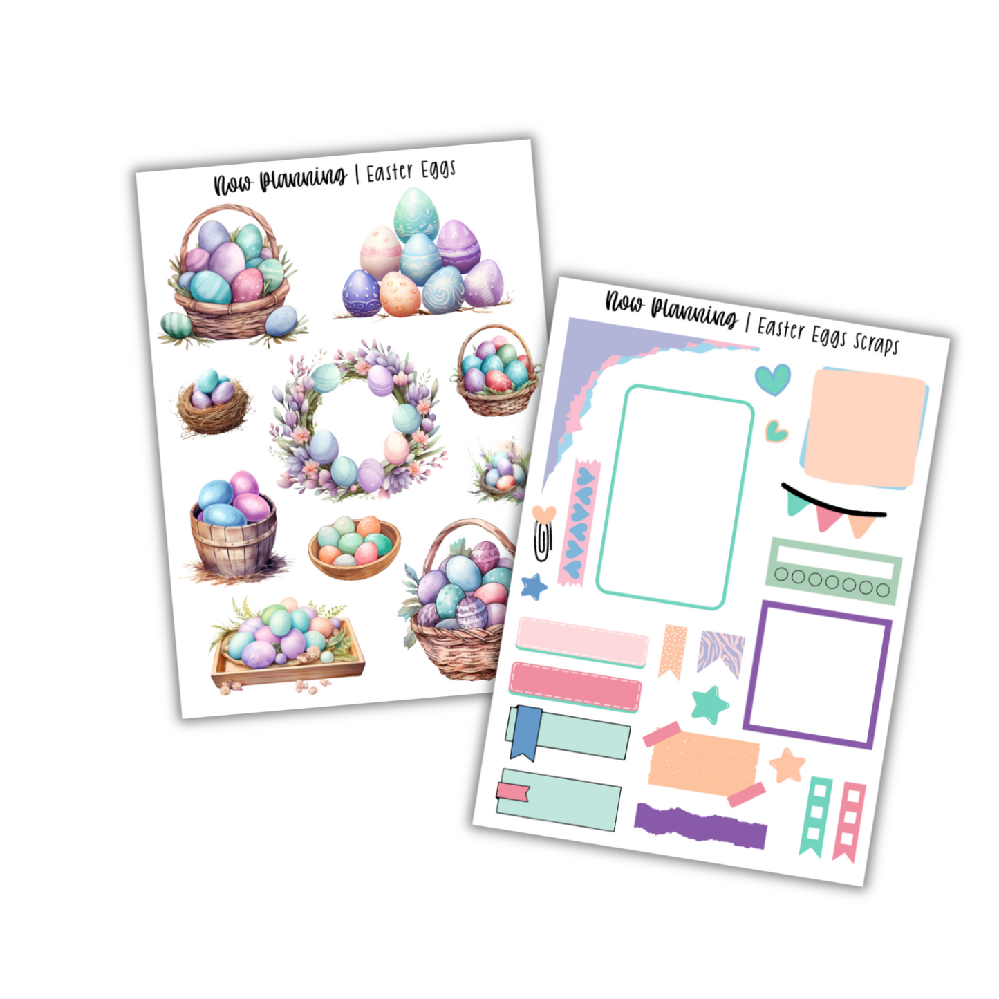 Easter Eggs Sticker Sheet | Journal Stickers, Planner Stickers, Scrapbook Stickers