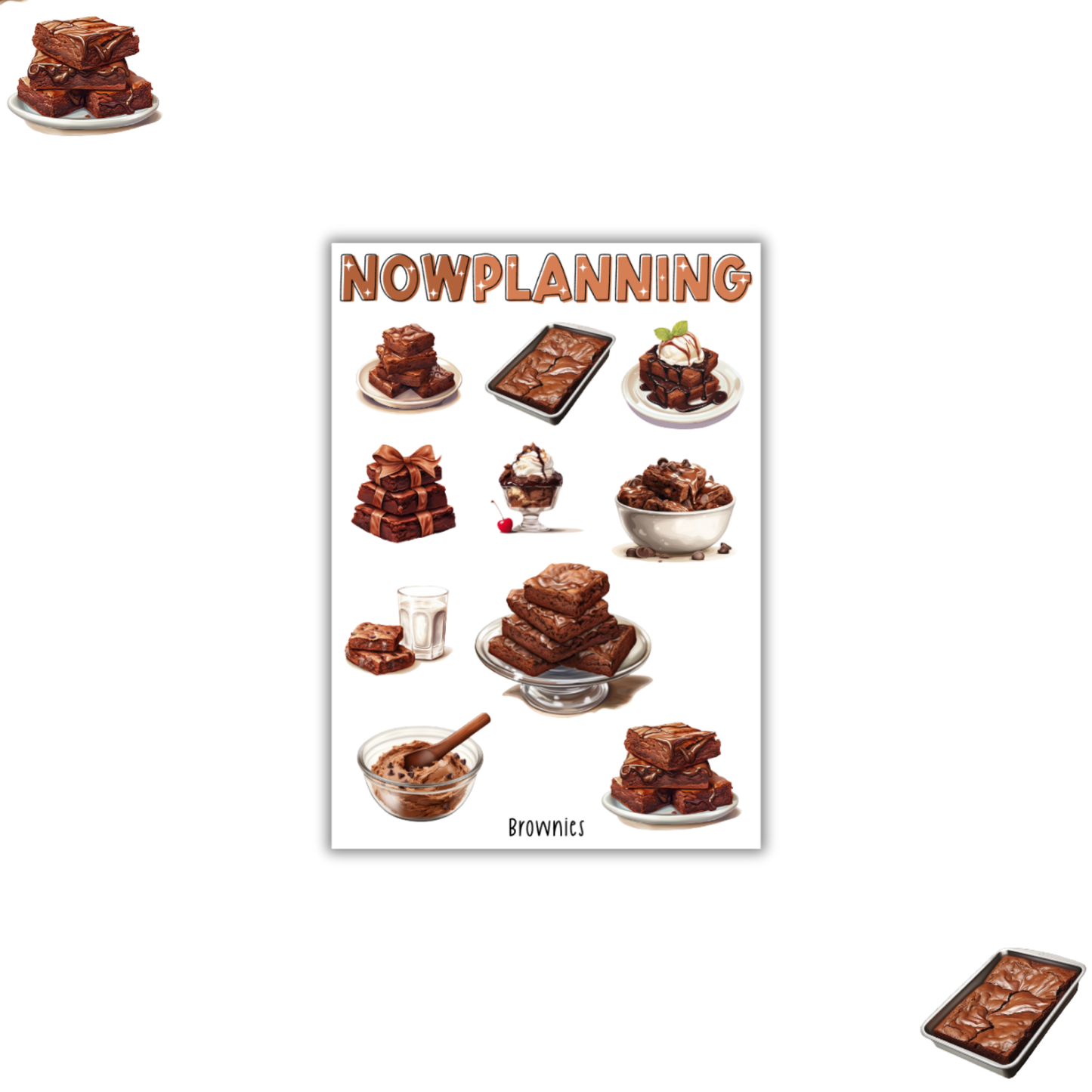 Brownies Sticker Sheet | Bullet Journal Stickers, Planner Stickers, Scrapbook Stickers