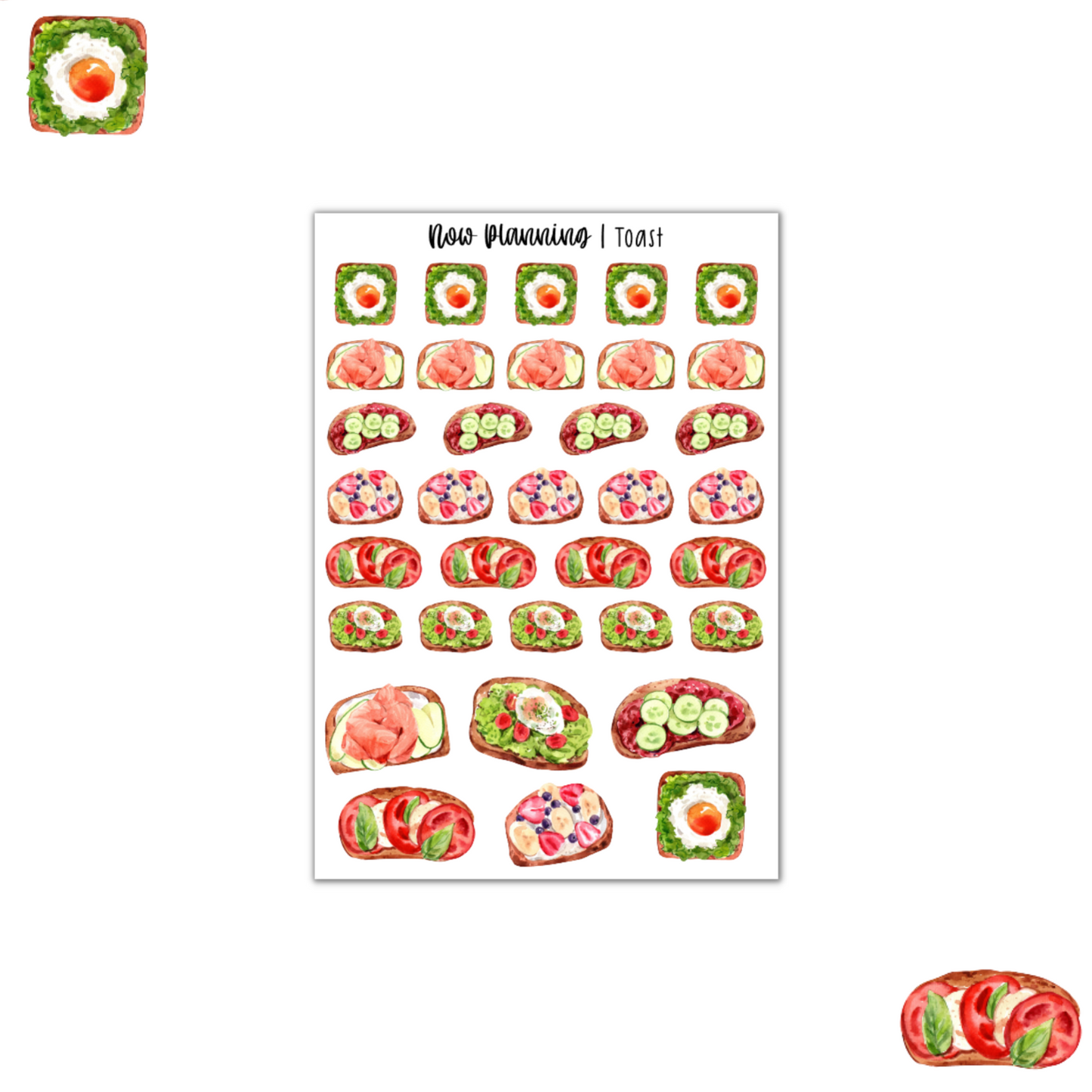 Toast Sticker Sheet | Bullet Journal Stickers, Planner Stickers, Scrapbook Stickers