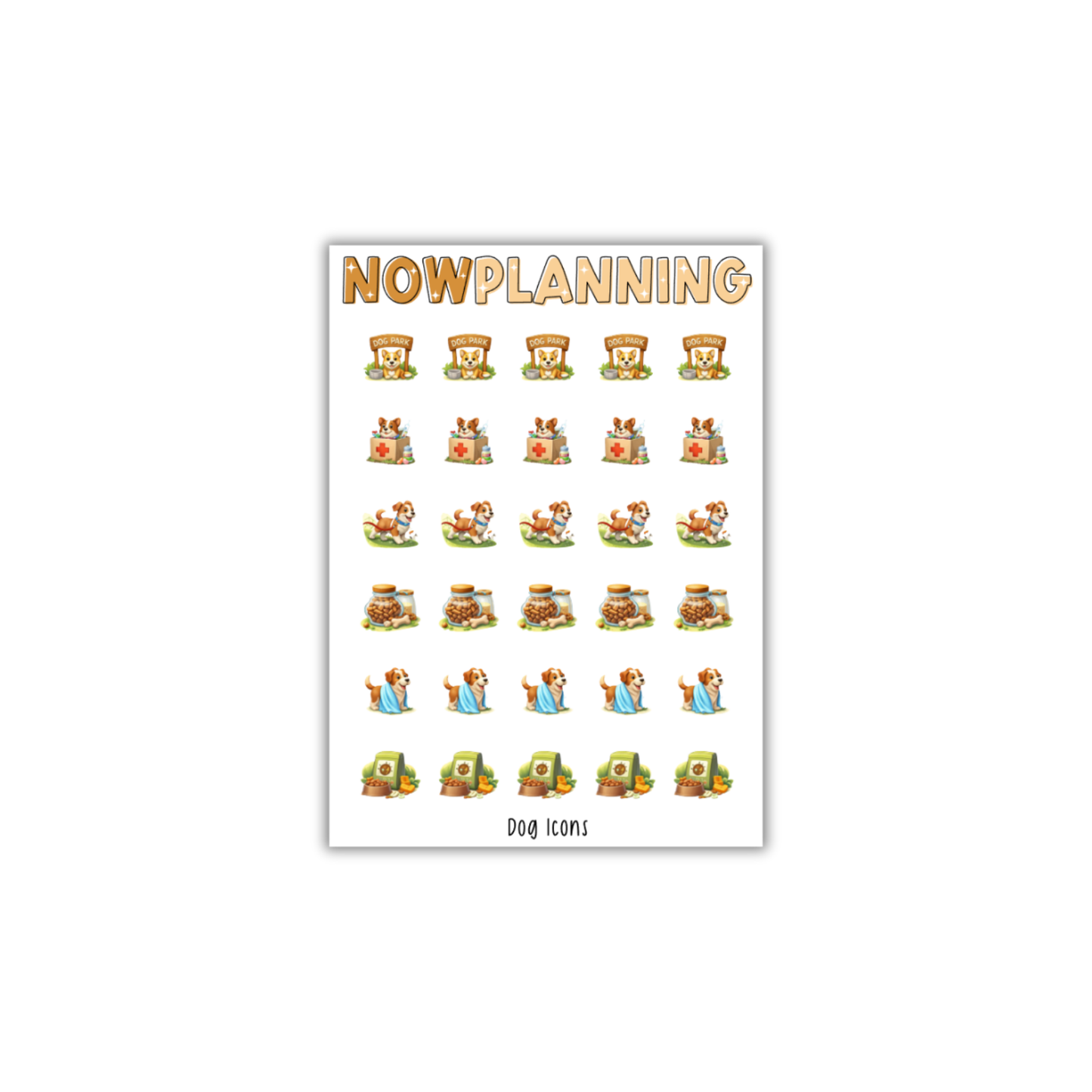 Dog Icons Sticker Sheet | Pet Stickers | Journal Stickers, Planner Stickers, Scrapbook Stickers