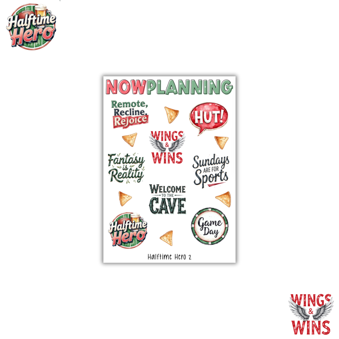 Halftime Hero Sticker Sheet | Football Stickers | Journal Stickers, Planner Stickers, Scrapbook Stickers