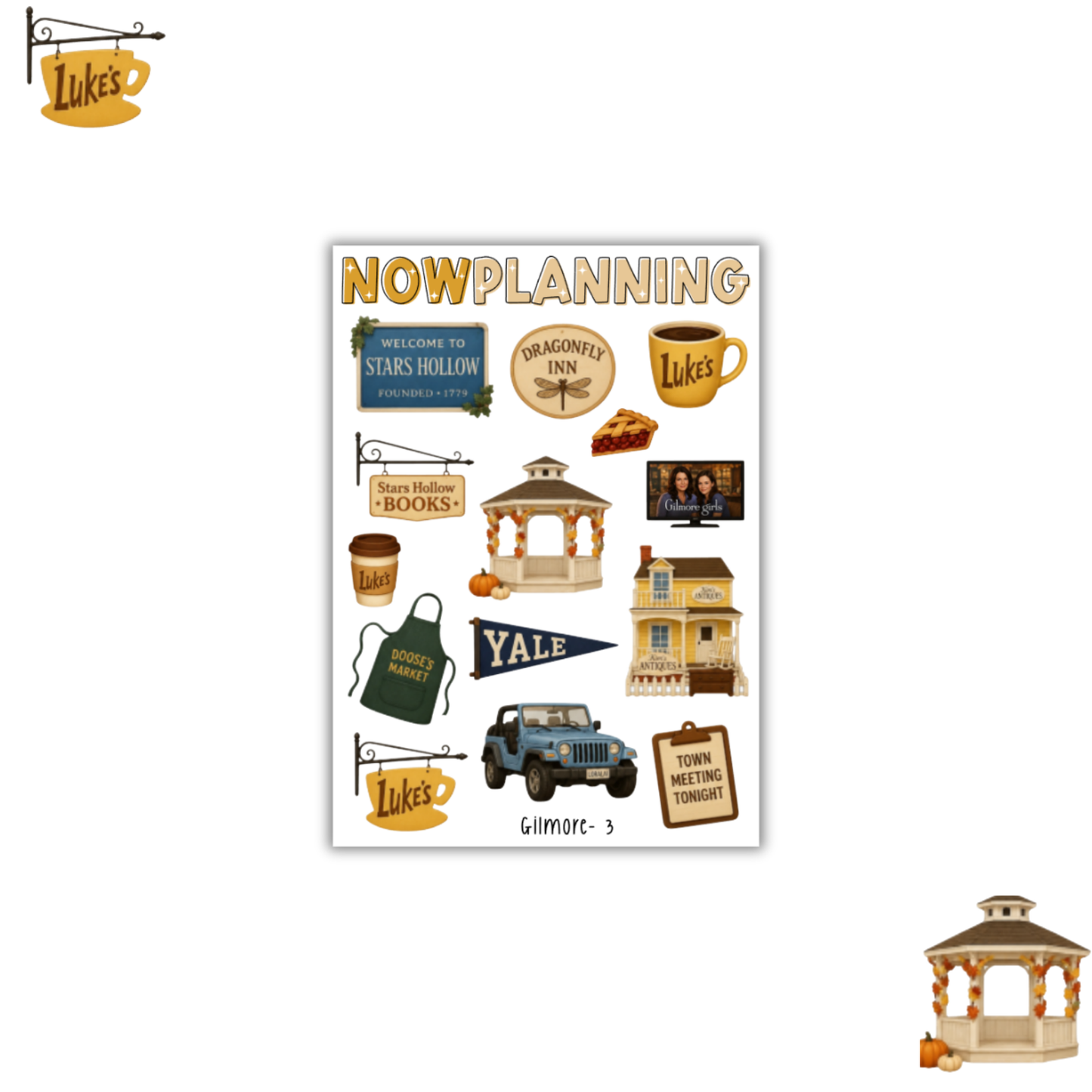 Gilmore 3 Sticker Sheet | Fall Planner Stickers | Fall Journaling Stickers