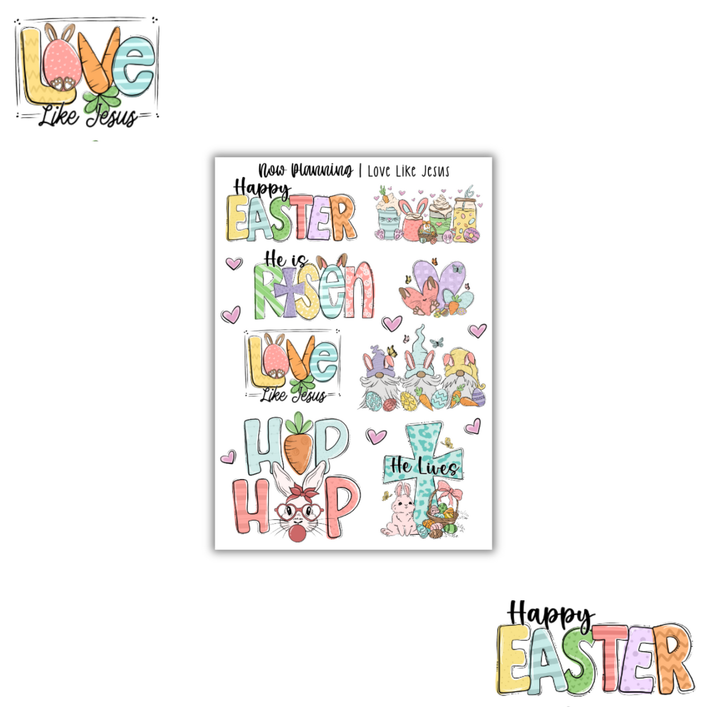 Love Like Jesus Sticker Sheet | Journal Stickers, Planner Stickers, Scrapbook Stickers