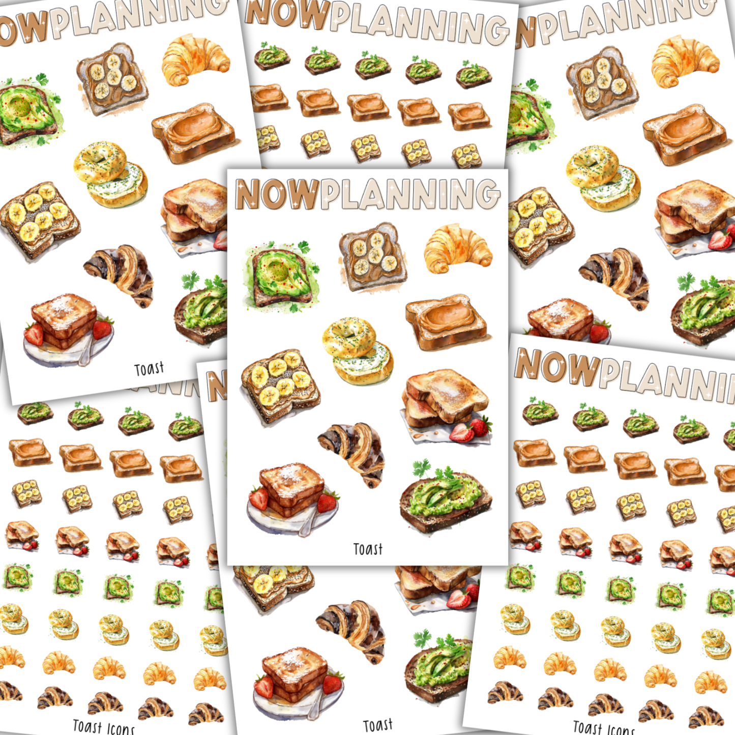 Toast Sticker Sheet | Bullet Journal Stickers, Planner Stickers, Scrapbook Stickers