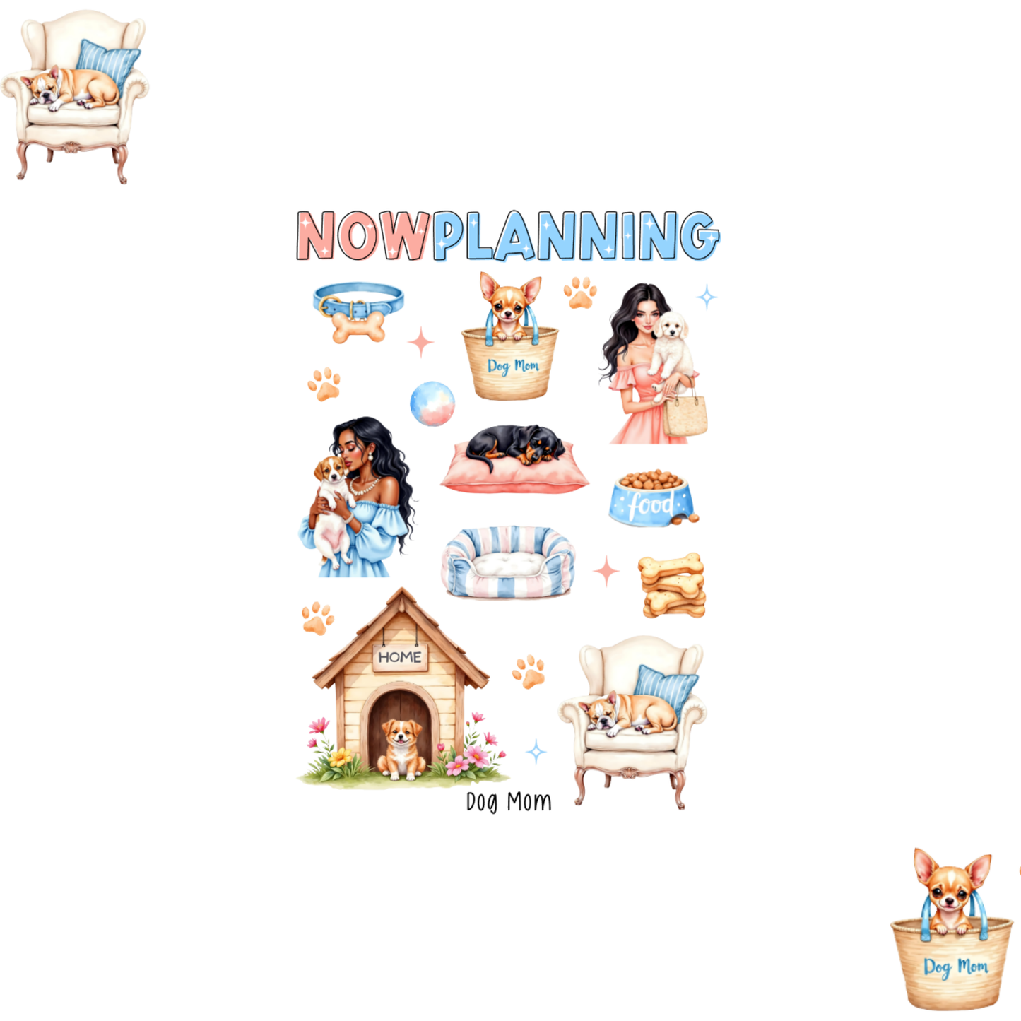 Dog Mom Sticker Sheet | Pet Stickers | Journal Stickers, Planner Stickers, Scrapbook Stickers