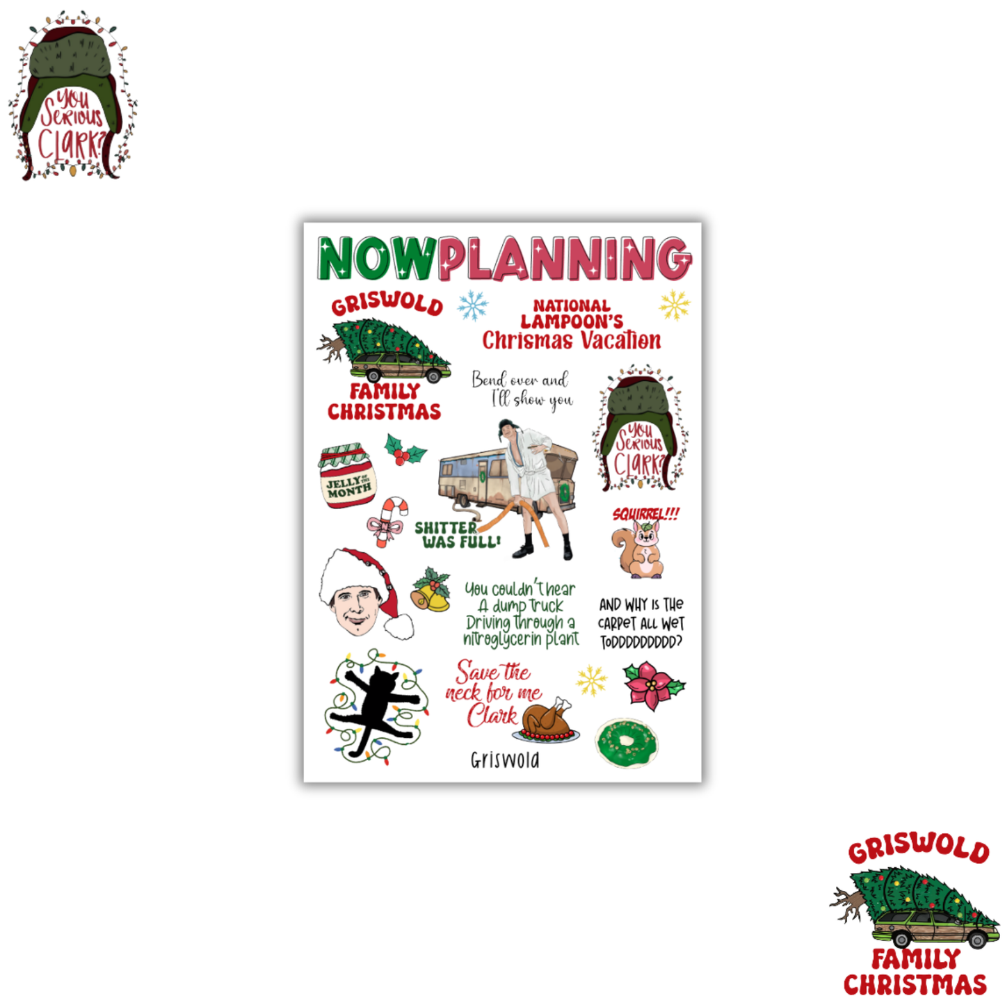 Griswold Sticker Sheet | Christmas Stickers | Journal Stickers, Planner Stickers, Scrapbook Stickers