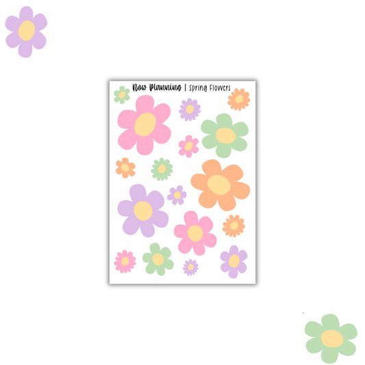 Spring Flowers Sticker Sheet |  Spring Stickers | Journal Stickers, Planner Stickers, Scrapbook Stickers