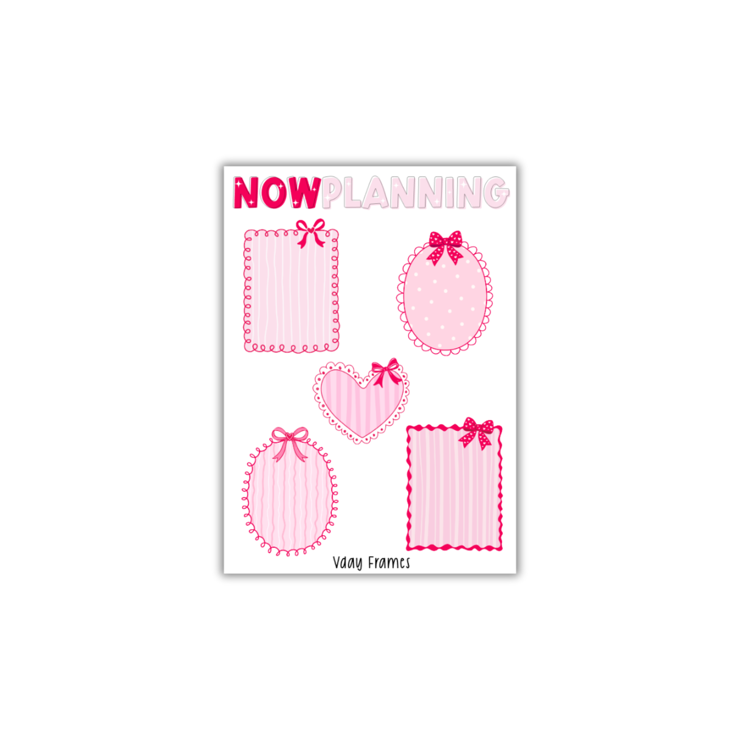 V-Day Frames Sticker Sheet | Valentine's Day Stickers |  Journal Stickers, Planner Stickers, Scrapbook Stickers