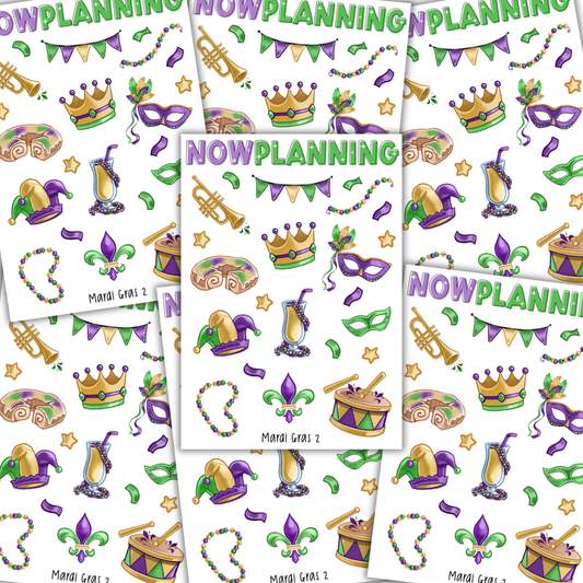 Mardi Gras 2 Sticker Sheet |  Spring Stickers | Journal Stickers, Planner Stickers, Scrapbook Stickers