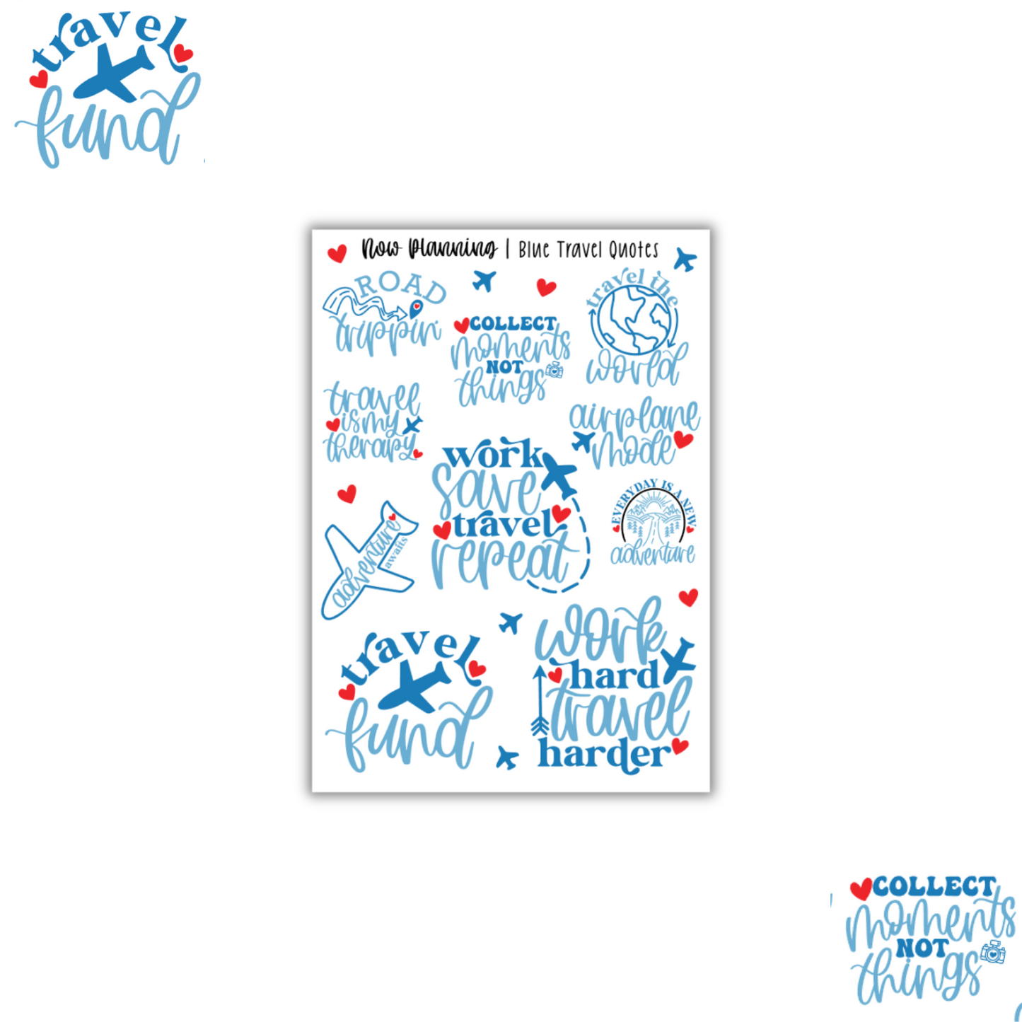 Travel Quotes Sticker Sheet |  Journal Stickers, Planner Stickers, Scrapbook Stickers
