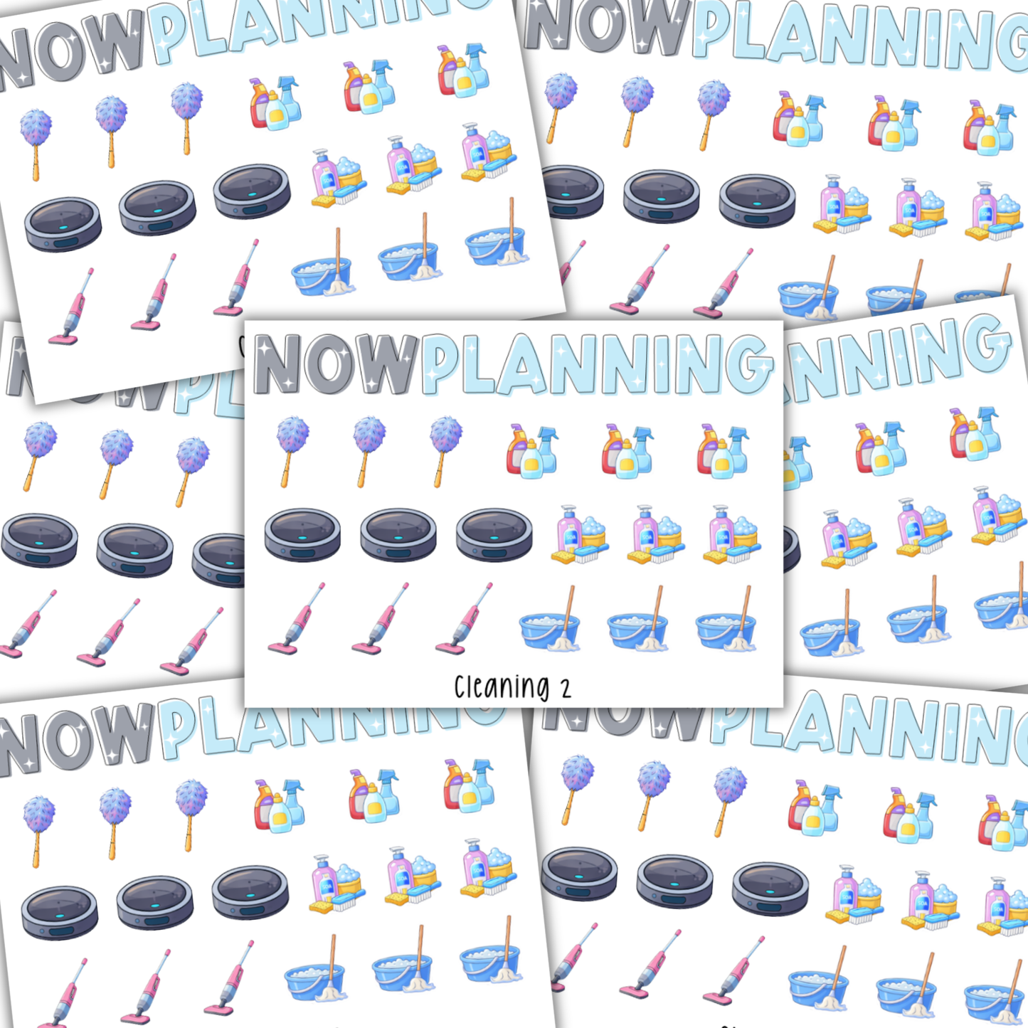 Mini Cleaning Icons Sticker Sheet | Journal Stickers, Planner Stickers, Scrapbook Stickers