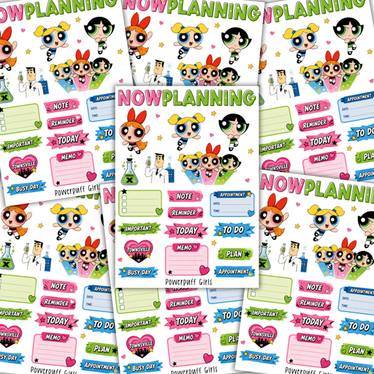 Powerpuff Girls Sticker Sheet  |  Bullet Journal Stickers, Planner Stickers, Scrapbook Stickers