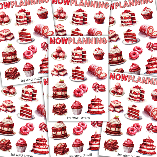 Red Velvet Desserts Sticker Sheet  |  Bullet Journal Stickers, Planner Stickers, Scrapbook Stickers