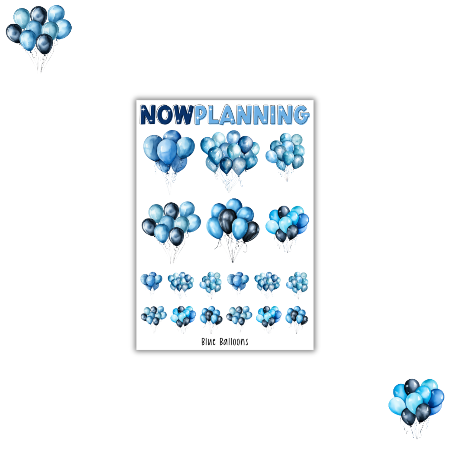 Balloons Sticker Sheet |  Birthday Stickers |  Journal Stickers, Planner Stickers, Scrapbook Stickers
