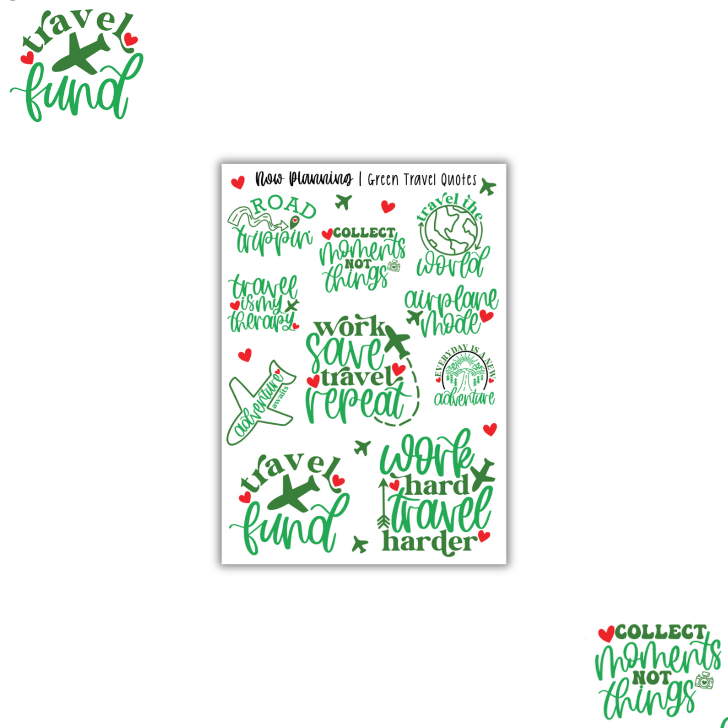 Travel Quotes Sticker Sheet |  Journal Stickers, Planner Stickers, Scrapbook Stickers