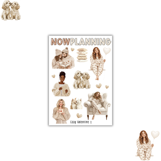 Cozy Valentine 2 Sticker Sheet | Valentine's Day Stickers |  Journal Stickers, Planner Stickers, Scrapbook Stickers