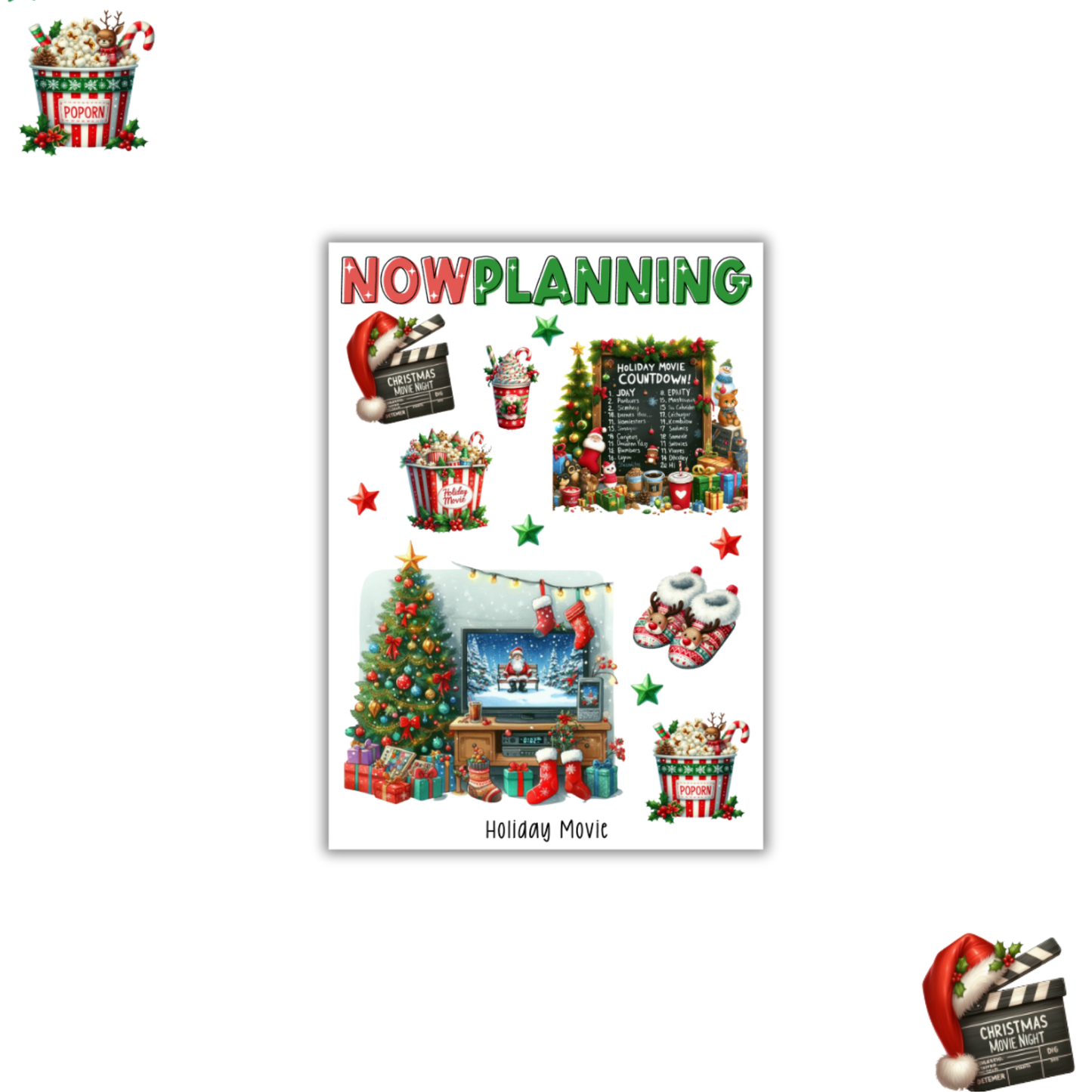 Holiday Movie Sticker Sheet |  Christmas Stickers | Journal Stickers, Planner Stickers, Scrapbook Stickers
