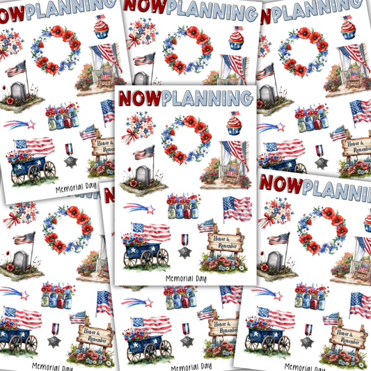 Memorial Day Sticker Sheet  |  Bullet Journal Stickers, Planner Stickers, Scrapbook Stickers