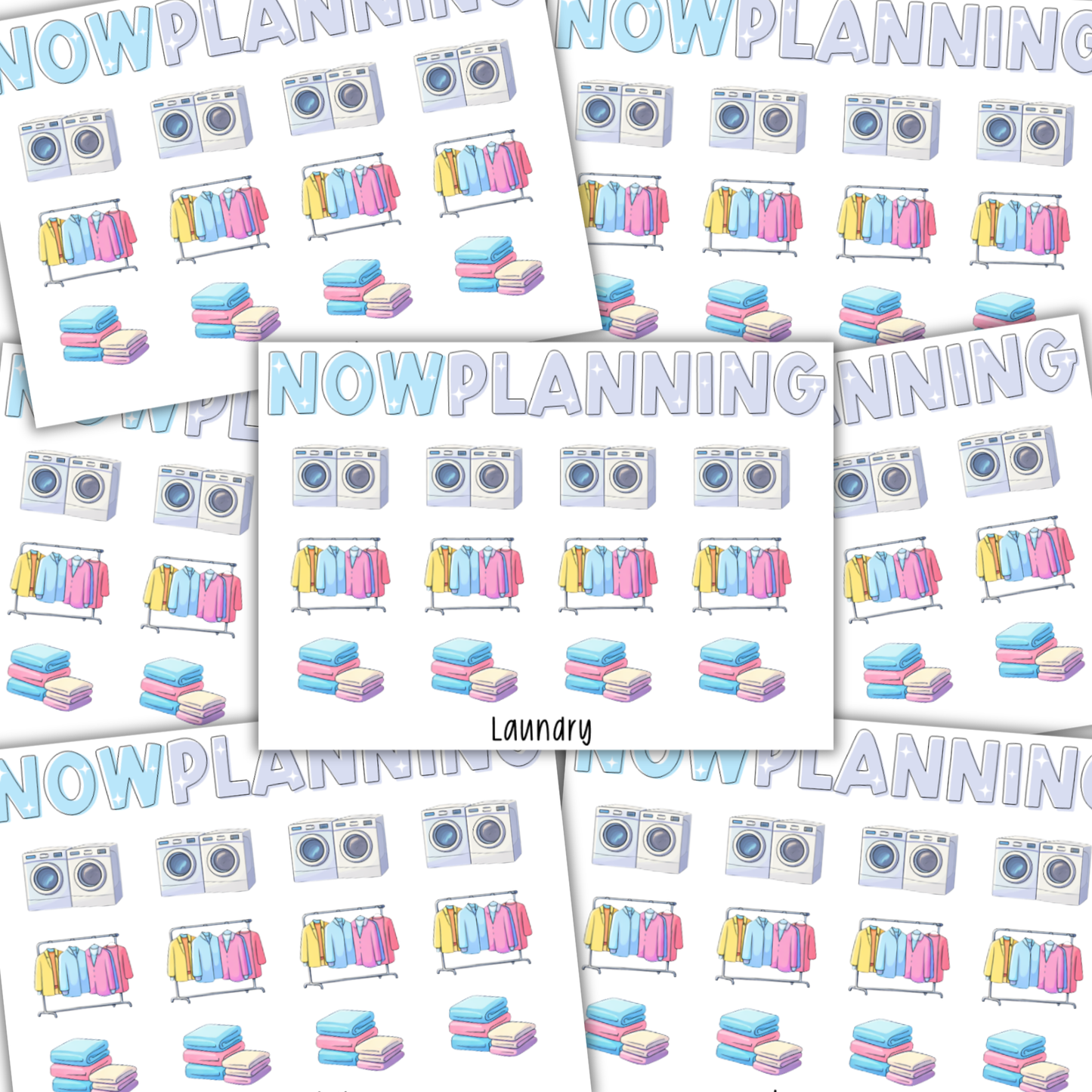 Mini Laundry Icons Sticker Sheet | Journal Stickers, Planner Stickers, Scrapbook Stickers