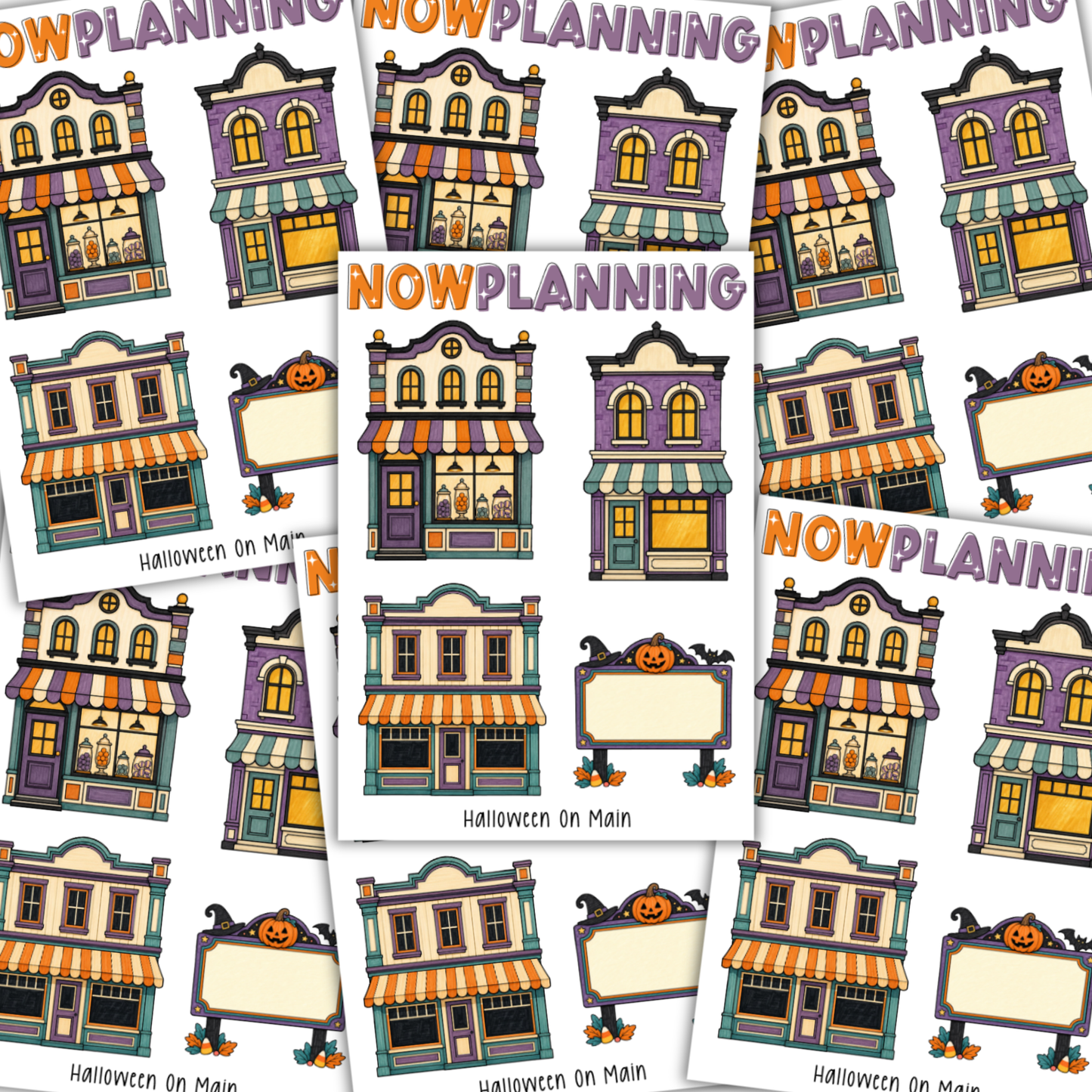 Halloween On Main Sticker Sheet |  Halloween Planner Stickers | Cute Spooky Season Sticker Sheet