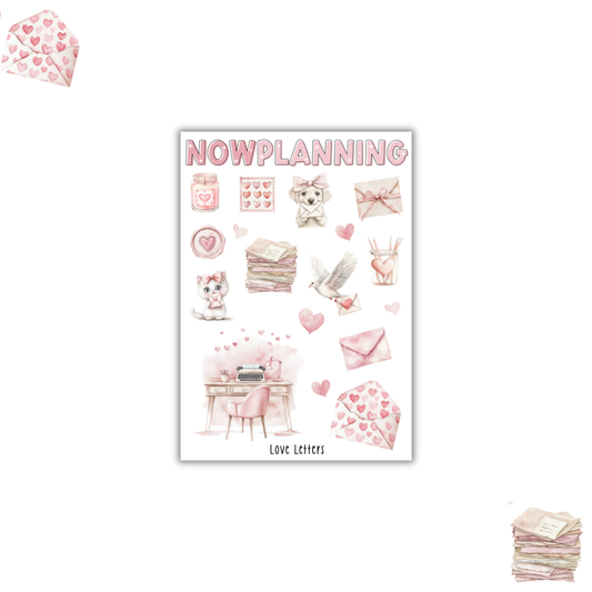 Love Letters Sticker Sheet | Valentine's Day Stickers |  Journal Stickers, Planner Stickers, Scrapbook Stickers