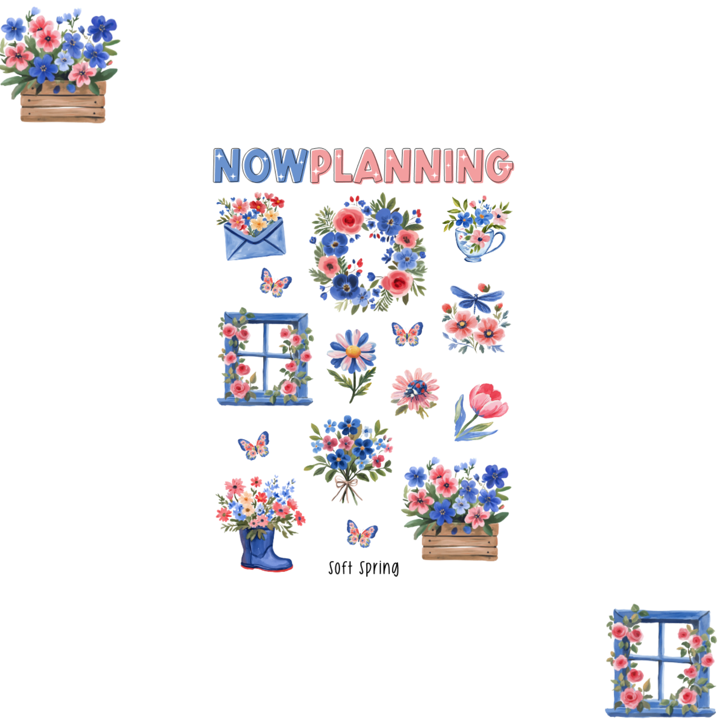 Soft Spring Sticker Sheet |  Reading Stickers | Journal Stickers, Planner Stickers, Scrapbook Stickers