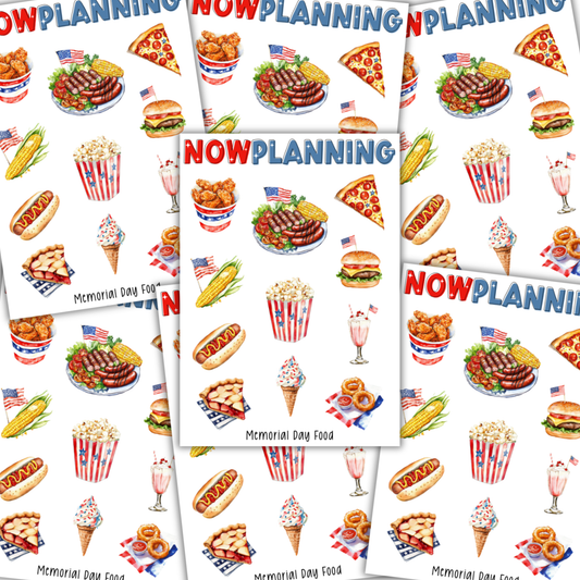 Memorial Day Food Sticker Sheet  |  Bullet Journal Stickers, Planner Stickers, Scrapbook Stickers