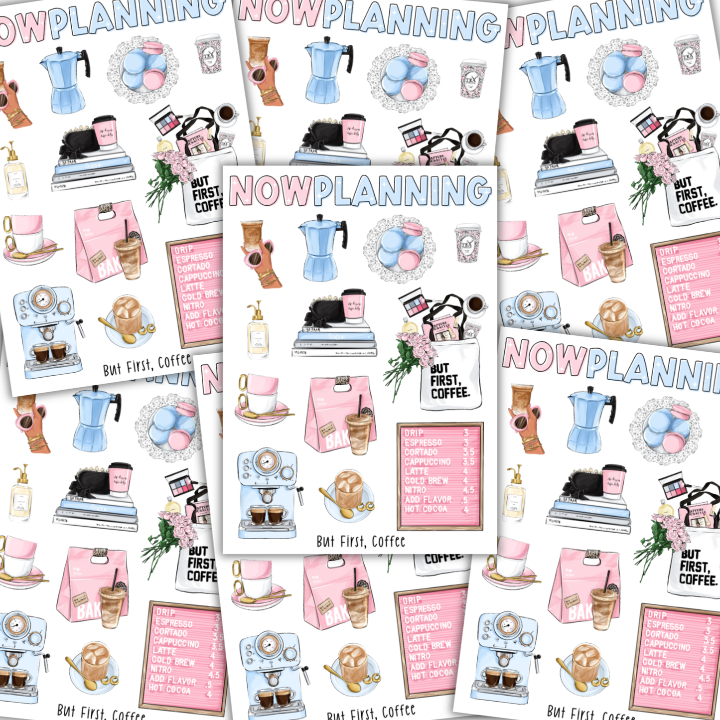 But First Coffee Sticker Sheet  |  Bullet Journal Stickers, Planner Stickers, Scrapbook Stickers
