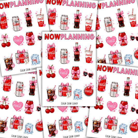 Coke Lover Sticker Sheet  |  Bullet Journal Stickers, Planner Stickers, Scrapbook Stickers