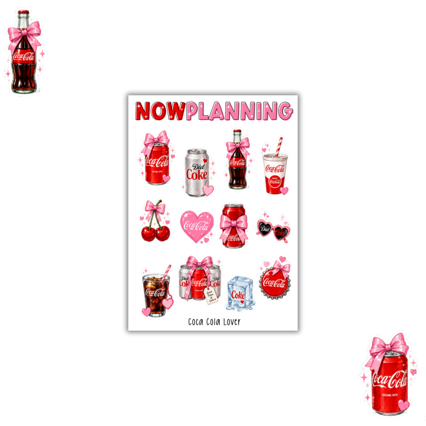 Coke Lover Sticker Sheet  |  Bullet Journal Stickers, Planner Stickers, Scrapbook Stickers