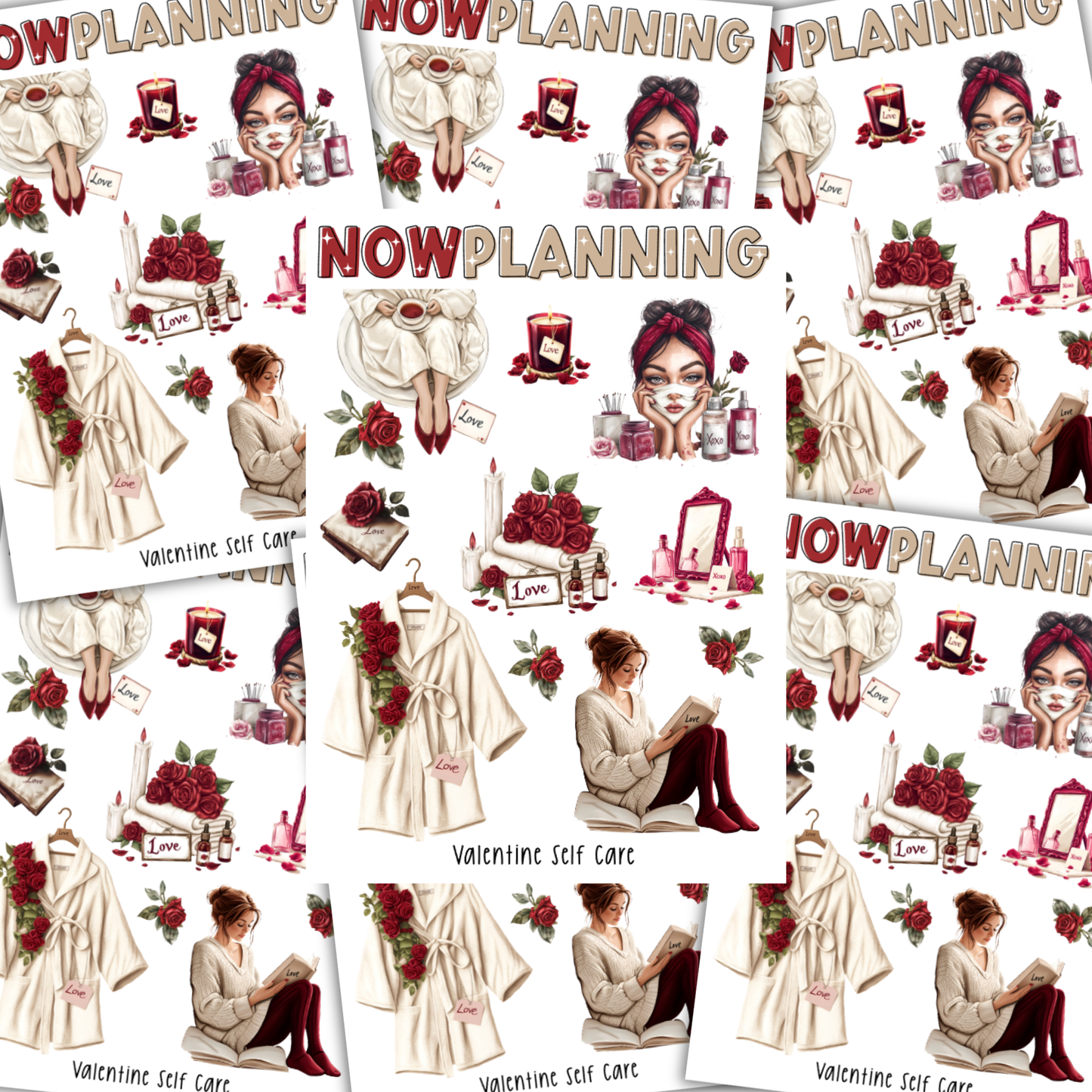 Valentine Self Care Sticker Sheet | Valentine's Day Stickers |  Journal Stickers, Planner Stickers, Scrapbook Stickers