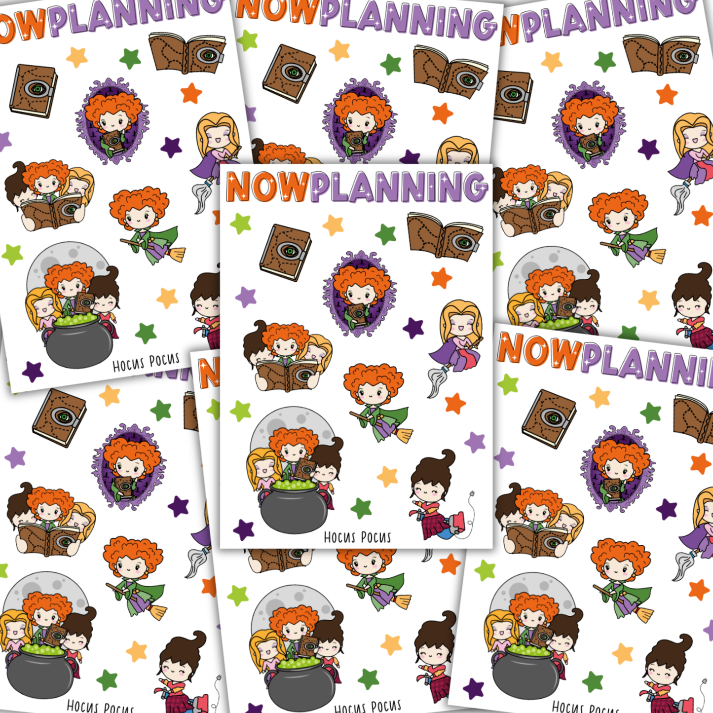 Hocus Pocus Sticker Sheet |  Halloween Planner Stickers | Cute Spooky Season Sticker Sheet