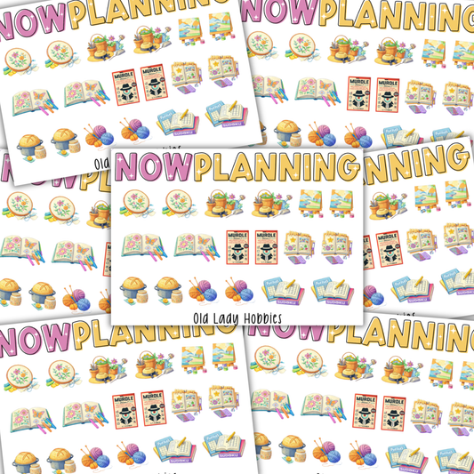 Mini Old Lady Hobbies Icon Sticker Sheet | Journal Stickers, Planner Stickers, Scrapbook Stickers