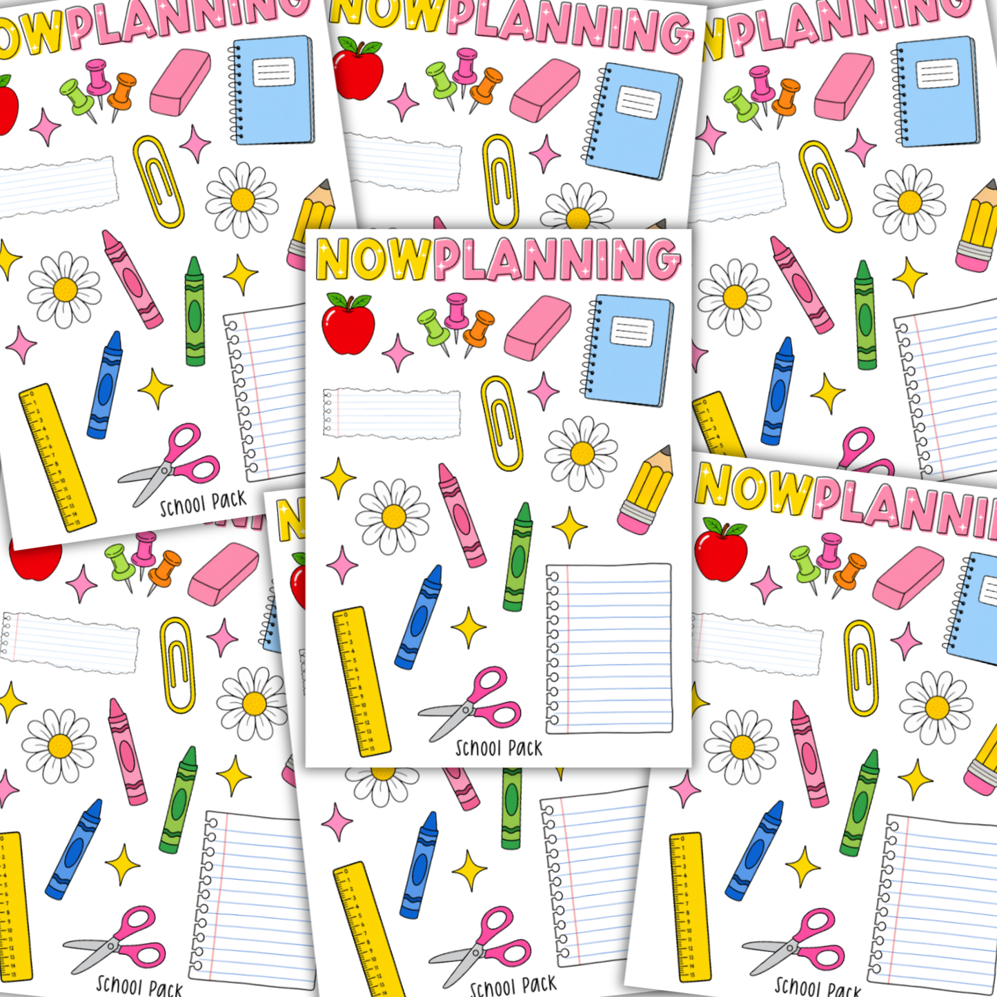 School Pack Sticker Sheet  |  Bullet Journal Stickers, Planner Stickers, Scrapbook Stickers
