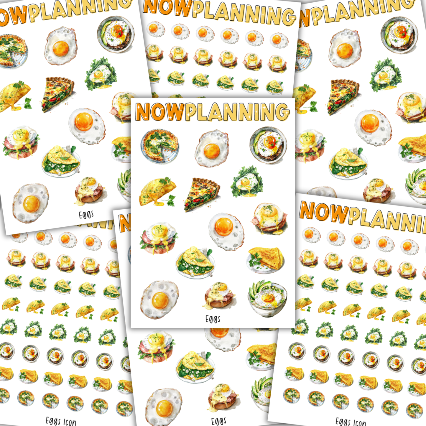 Eggs Sticker Sheet  |  Bullet Journal Stickers, Planner Stickers, Scrapbook Stickers