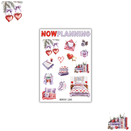 Winter Love Sticker Sheet | Valentine's Day Stickers |  Journal Stickers, Planner Stickers, Scrapbook Stickers