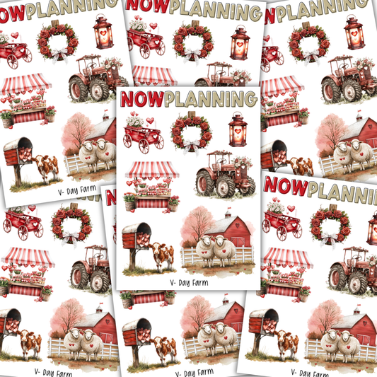 V-Day Farm Sticker Sheet | Valentine's Day Stickers |  Journal Stickers, Planner Stickers, Scrapbook Stickers