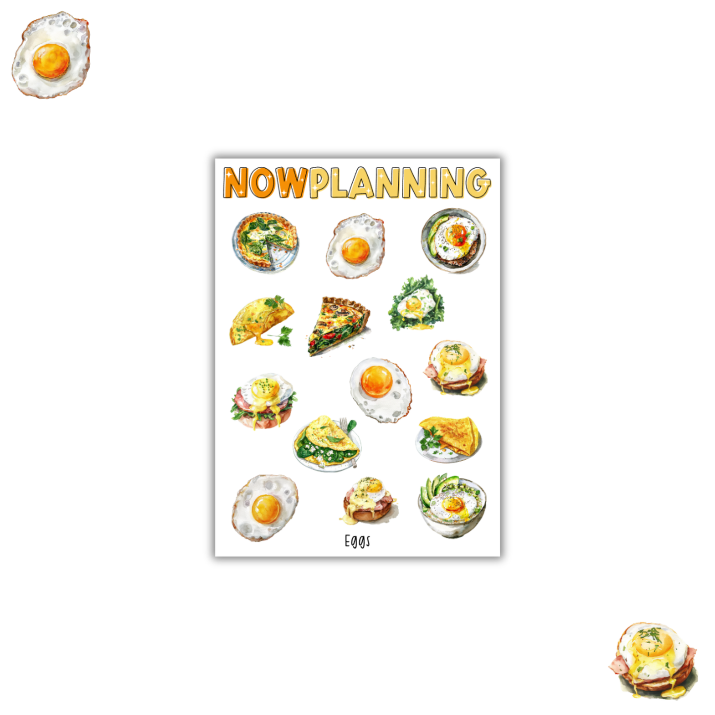 Eggs Sticker Sheet  |  Bullet Journal Stickers, Planner Stickers, Scrapbook Stickers