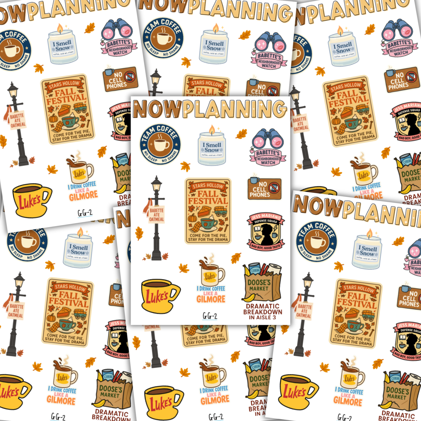 Gilmore Girls 2 Sticker Sheet |  Fall Planner Stickers | Fall Journaling Stickers