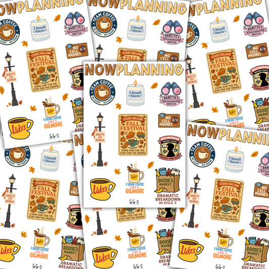 Gilmore Girls 2 Sticker Sheet |  Fall Planner Stickers | Fall Journaling Stickers