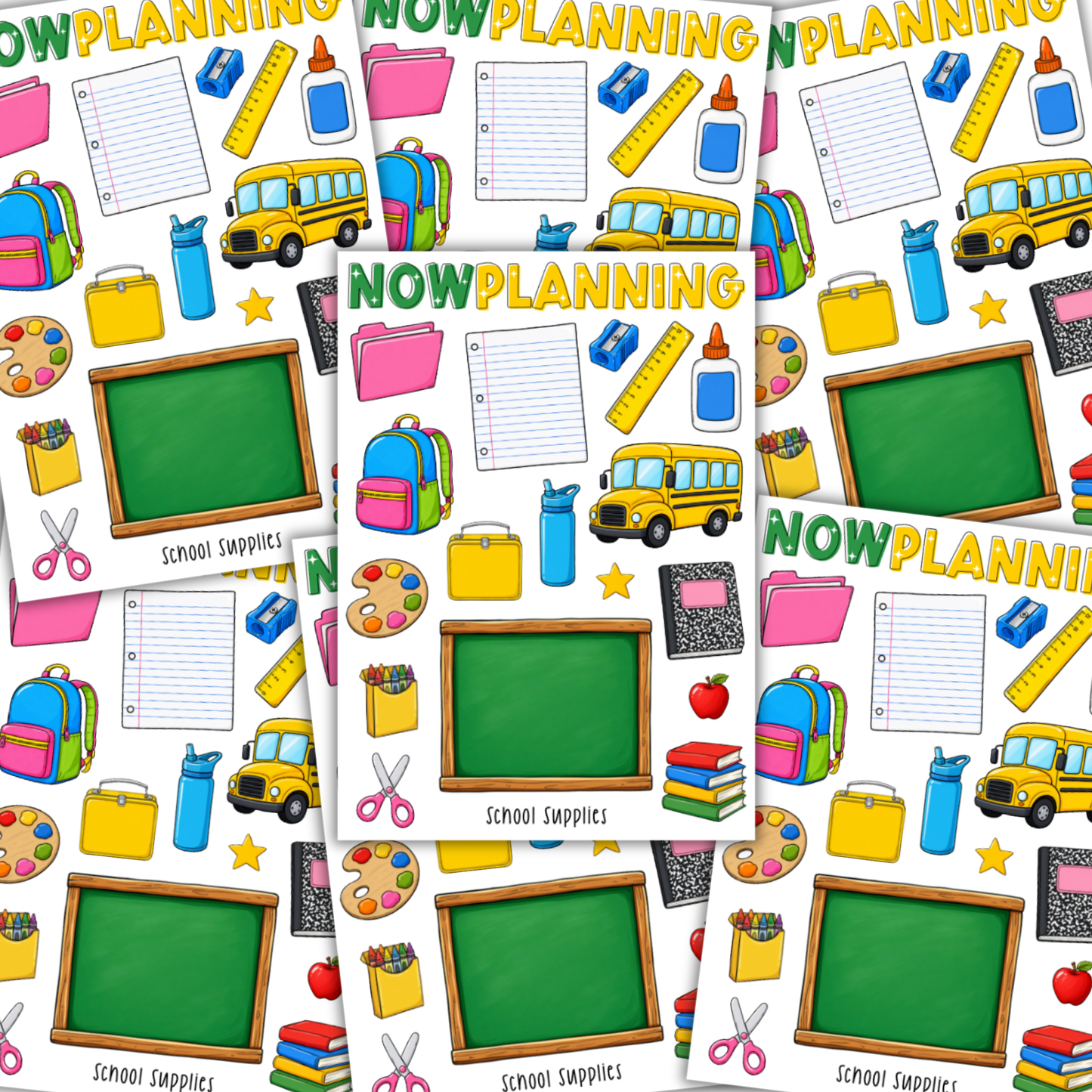 School Supplies Sticker Sheet  |  Bullet Journal Stickers, Planner Stickers, Scrapbook Stickers