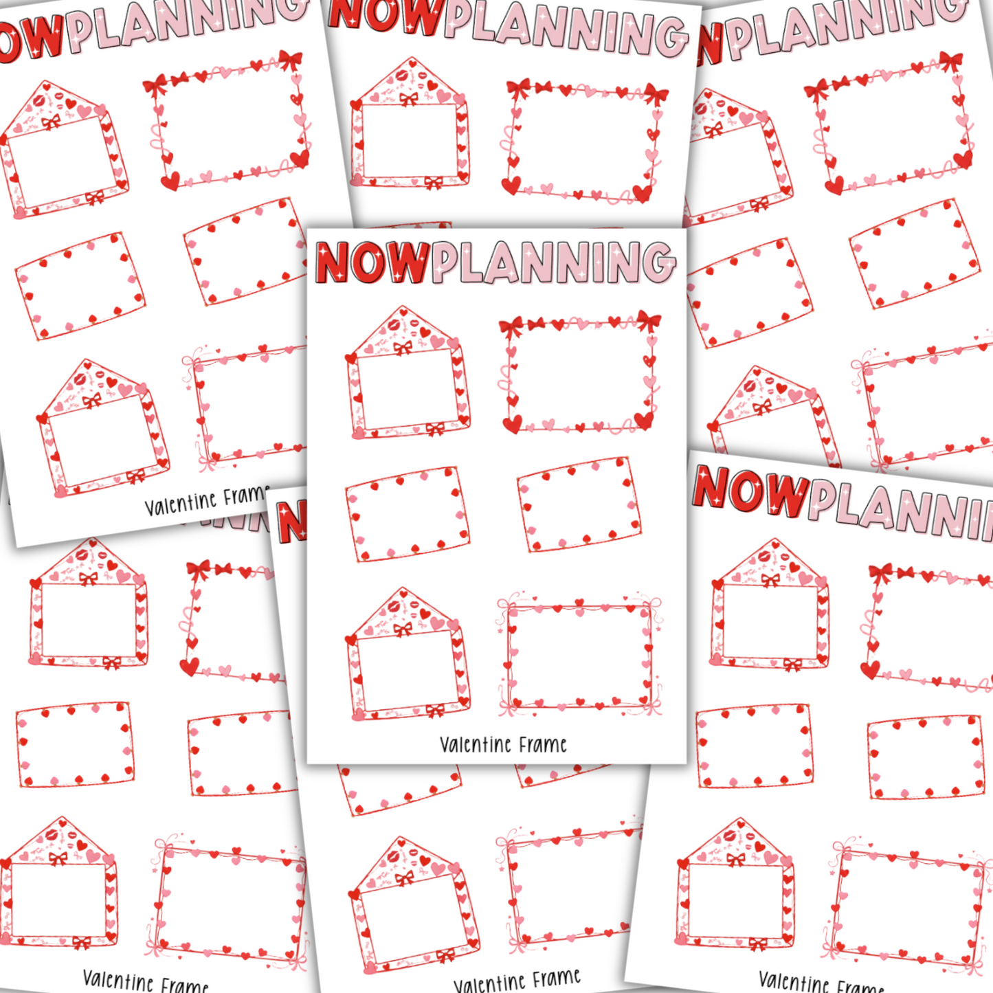 Valentine Frames Sticker Sheet | Valentine's Day Stickers |  Journal Stickers, Planner Stickers, Scrapbook Stickers