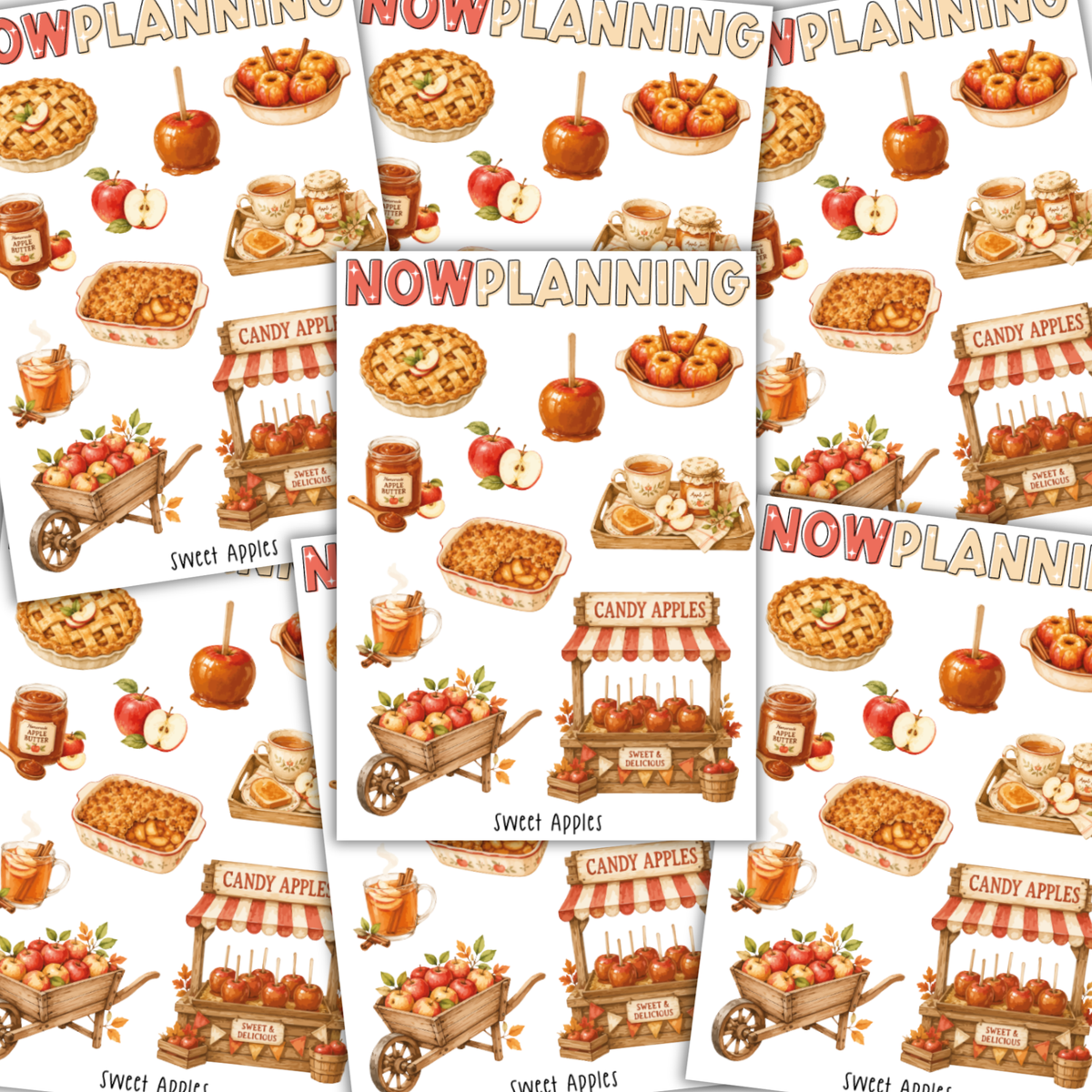 Sweet Apples Sticker Sheet |  Fall Planner Stickers | Fall Journaling Stickers