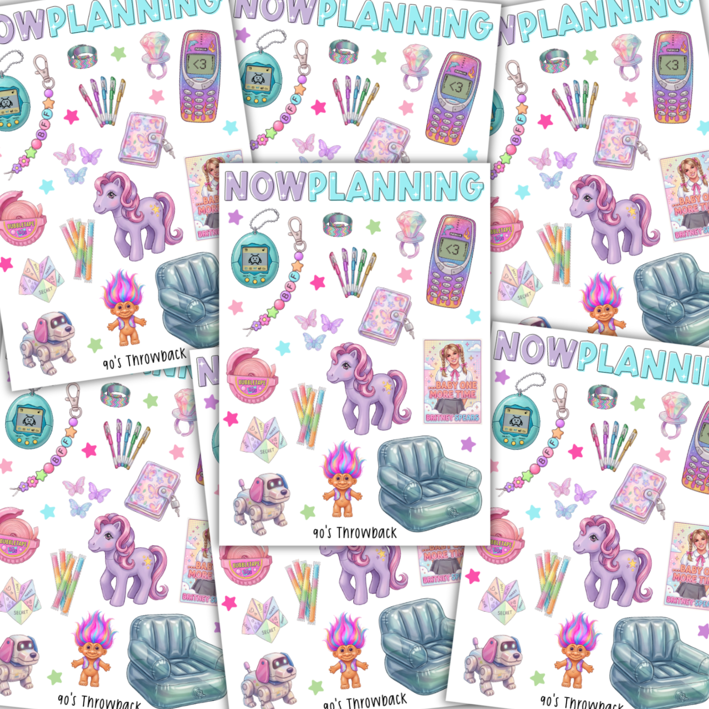 90's Throwback Sticker Sheet  |  Bullet Journal Stickers, Planner Stickers, Scrapbook Stickers