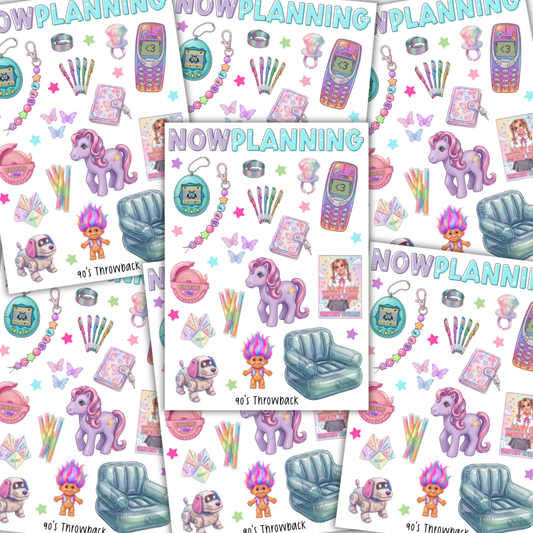 90's Throwback Sticker Sheet  |  Bullet Journal Stickers, Planner Stickers, Scrapbook Stickers