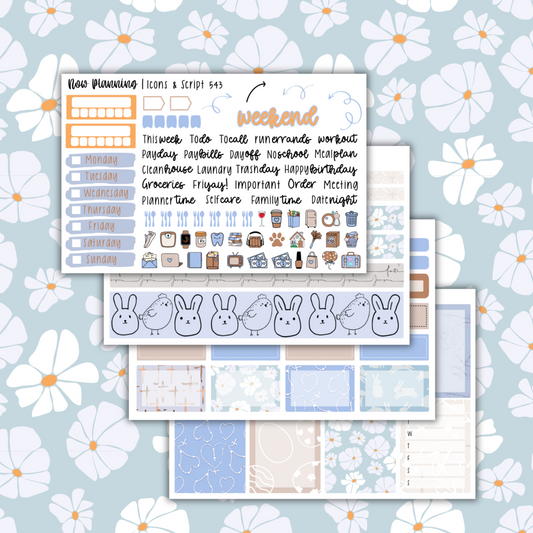 Easter Blessing Weekly Planner Kit 543 | Easter Planner Stickers | Vertical Weekly Planner Kit