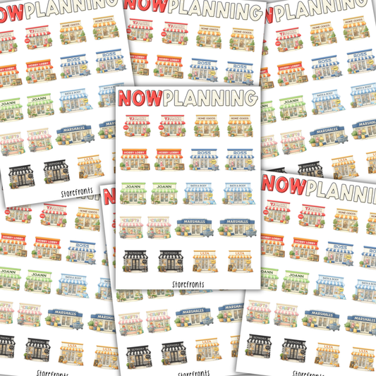 Storefront Icons Sticker Sheet | Journal Stickers, Planner Stickers, Scrapbook Stickers