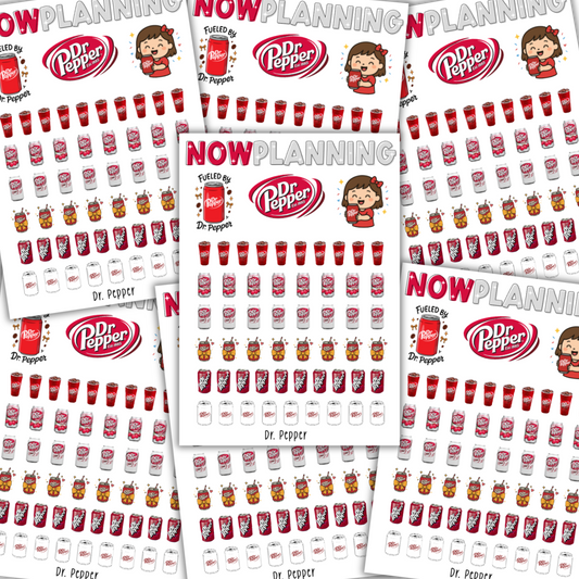 Dr. Pepper Sticker Sheet  |  Bullet Journal Stickers, Planner Stickers, Scrapbook Stickers