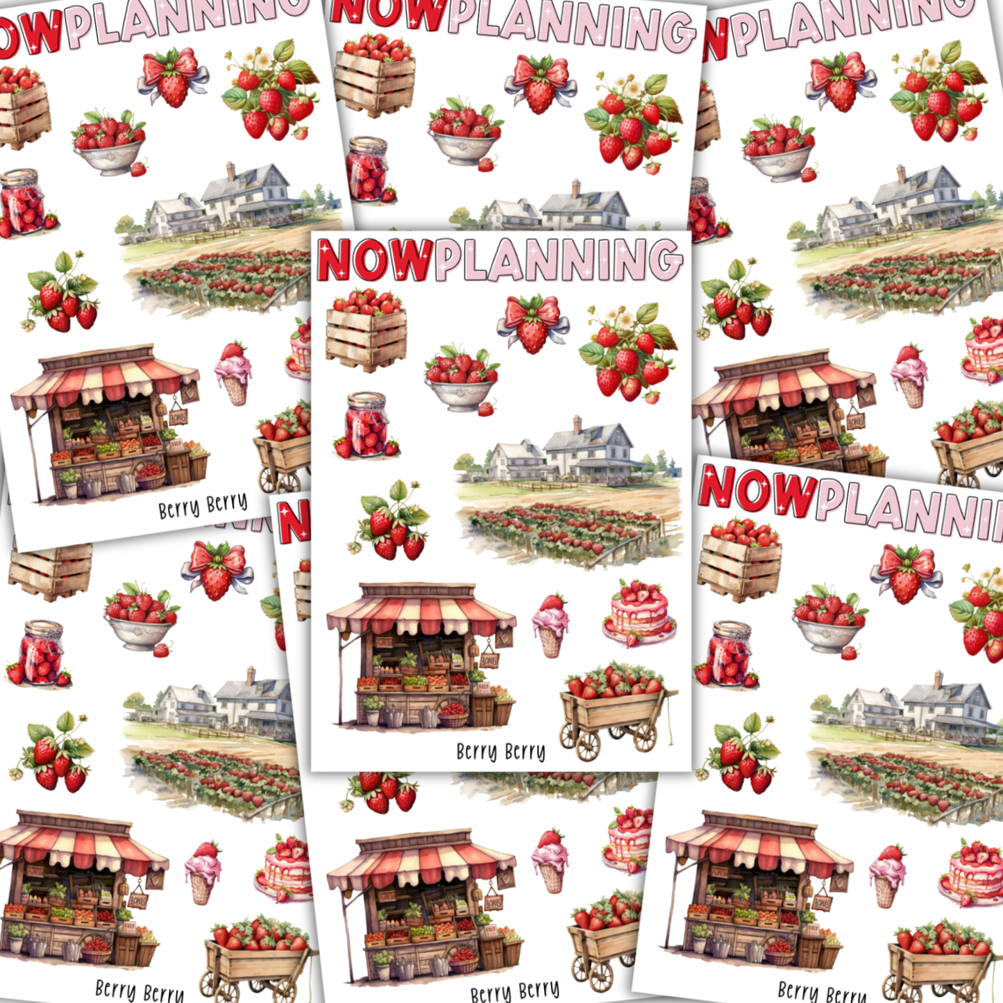 Berry Berry Sticker Sheet |  Spring Stickers | Journal Stickers, Planner Stickers, Scrapbook Stickers